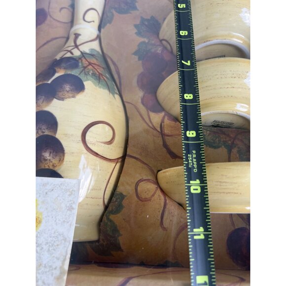 Vino 5-Piece Dipping Set Hand Painted Purple Grapes Grape Leaves & Vines Italian - Picture 7 of 9